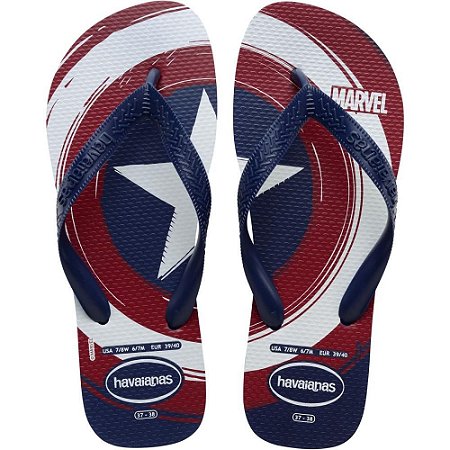 Chinelo Havaianas Licenciado Marvel Logo Mania 37/8 Marinho