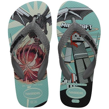 Chinelo Havaianas Infantil Minecraft KIDS 25/6 Azul