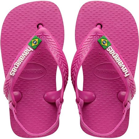 Chinelo Havaianas Infantil BABY Brasil Logo 25/6 Rosa GUM