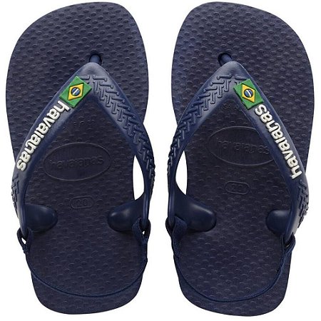 Chinelo Havaianas Infantil BABY Brasil Logo 19 Marinho