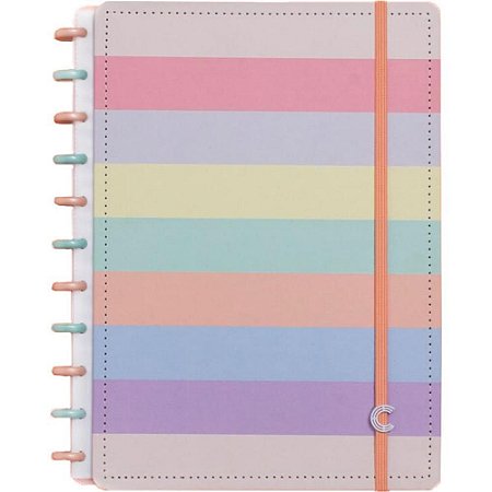 Caderno Inteligente Grande ARCO-IRIS Pastel 80FLS.