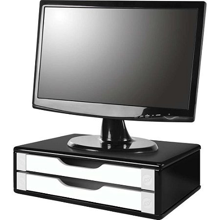 Suporte para Monitor 2GAVETAS 39X26X12 MDF PT/BC