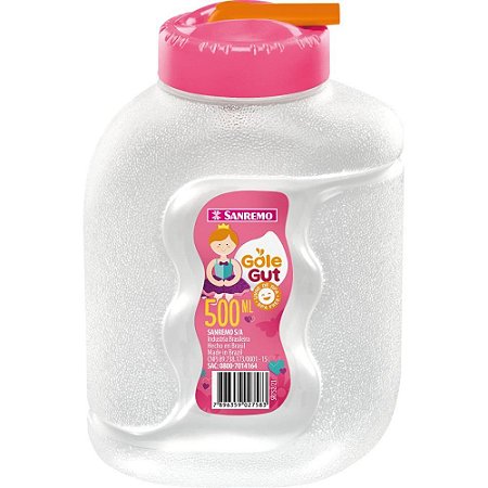 Garrafa Plastica Gole Guti 500 ML Tampa Rosa