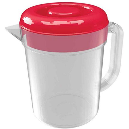 Garrafa Plastica Jarra 2L C/TAMPA Vermelha