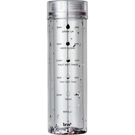 Garrafa Plastica Transparente C/GLITTER 500ML
