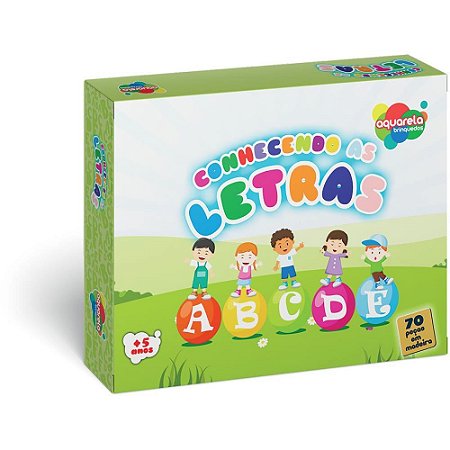 Brinquedo Pedagogico Madeira Conhecendo as Letras 70PCS