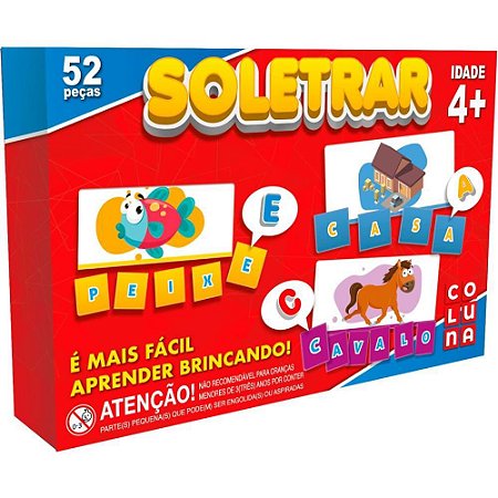 Brinquedo Pedagogico Soletrar 52 Peças