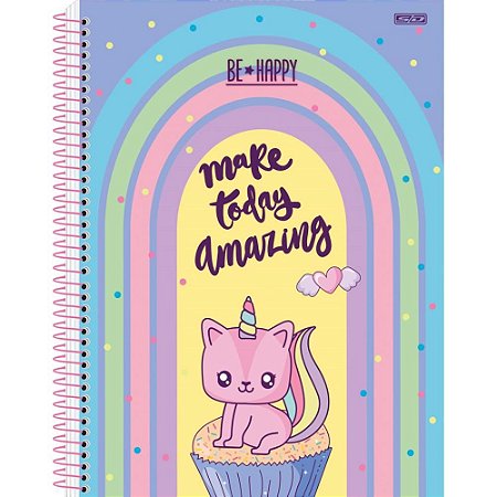 Caderno 01X1 Capa Dura BE HAPPY 80F PCTE C/4