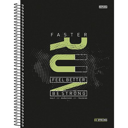 Caderno 01X1 Capa Dura BE STRONG 80F PCTE C/4