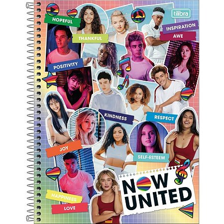 Caderno 01X1 Capa Dura NOW United 80FLS.