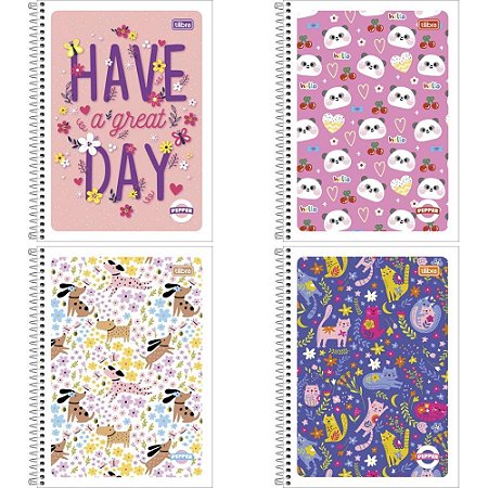 Caderno 01X1 Flexivel Pepper Feminino 80 Folhas