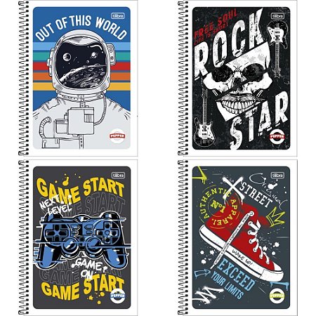 Caderno 01X1 Flexivel Pepper Masculino 80 Folhas