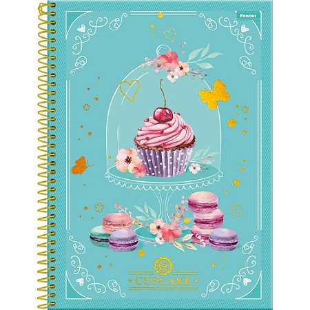 Caderno 10X1 Capa Dura Cupcake 160FLS.