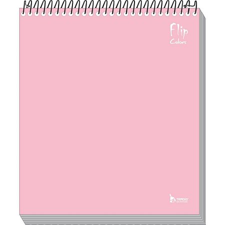 Caderno 10X1 Capa Dura FLIP Rosa Pastel VERT 160F