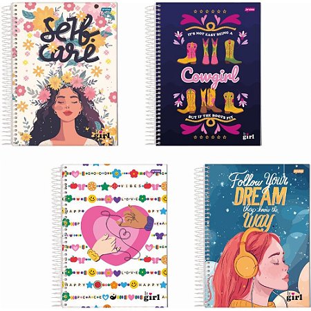 Caderno 10X1 Capa Dura IT GIRL 200FLS.