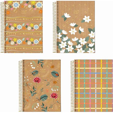 Caderno 10X1 Capa Dura KRAFT Color 160FLS.