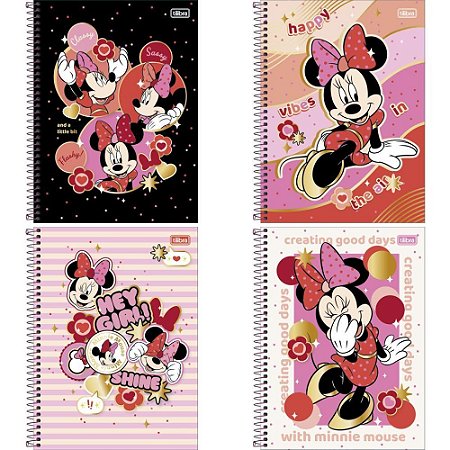 Caderno 10X1 Capa Dura Minnie 160FLS. (7891027069759)