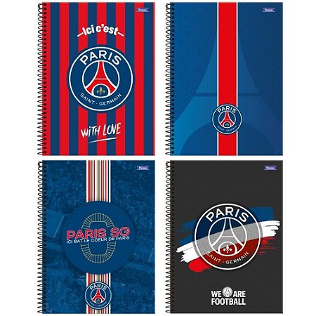 Caderno 10X1 Capa Dura Paris Saint Germain 160FLS.