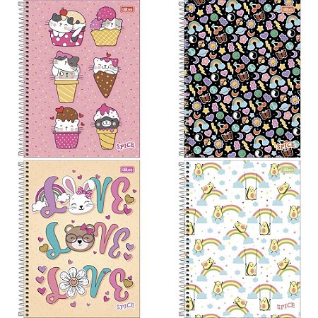 Caderno 12X1 Capa Dura Spice Feminino 192 Folhas