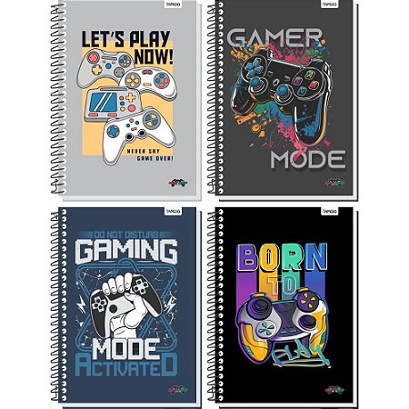 Caderno 15X1 Capa Dura Game OVER 240 Folhas