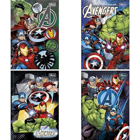 Caderno Brochura 1/4 Capa Dura Avengers 80FLS. PCT.C/05