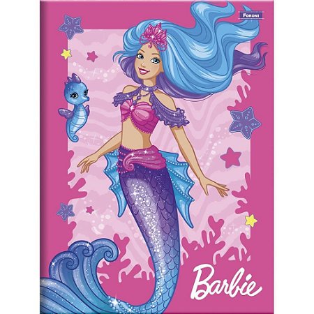 Caderno Brochurao Capa Dura Barbie Mermaid Power 80FLS.