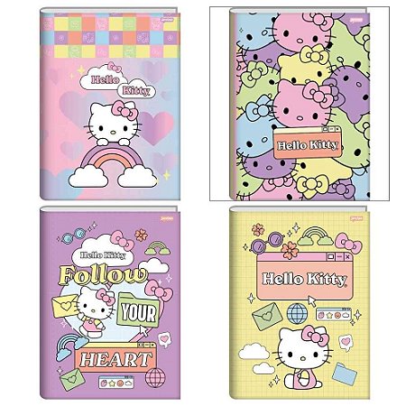 Caderno Brochurao Capa Dura Hello KITTY 80FLS.