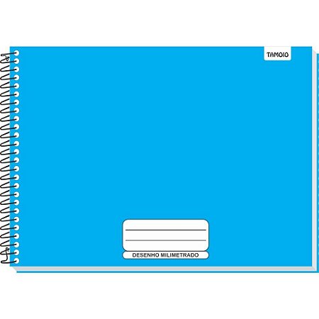 Caderno Desenho Milimetrado Azul Liso 48F UNIV Espiral C.D