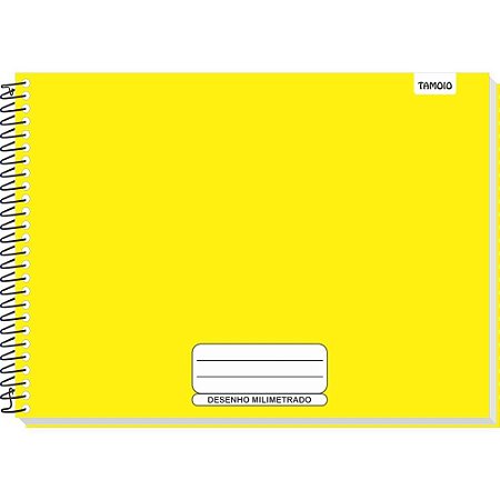 Caderno Desenho Milimetrado Amarelo Liso 48F UNIV Espiral