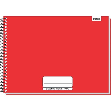 Caderno Desenho Milimetrado Vermelho Liso 48F UNIV ESP C.D
