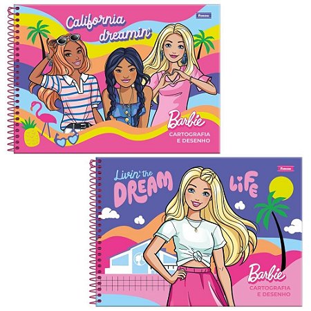 Caderno Desenho UNIV Capa Dura Barbie 80FLS.