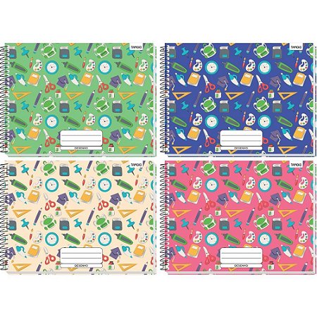 Caderno Desenho UNIV Capa Dura Decorado 48F Espiral