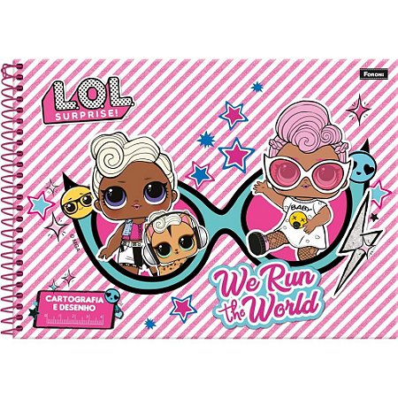 Caderno Desenho UNIV Capa Dura LOL 96FLS. Milimetrado