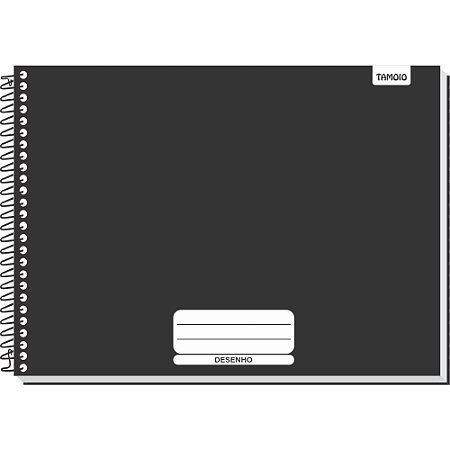 Caderno Desenho UNIV Capa Dura Preto Liso 96F Espiral