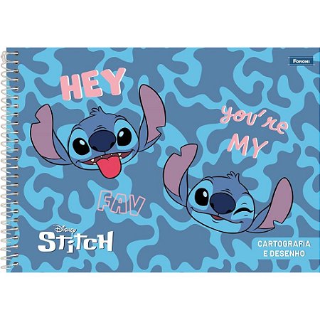 Caderno Desenho UNIV Capa Dura STITCH 80FLS.