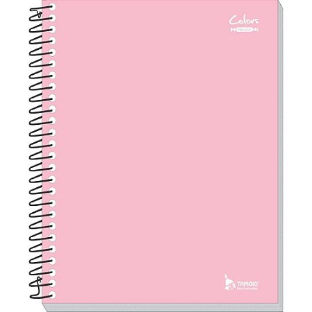 Caderno Espiral 1/4 Capa Dura Neutro Rosa 96 Folhas