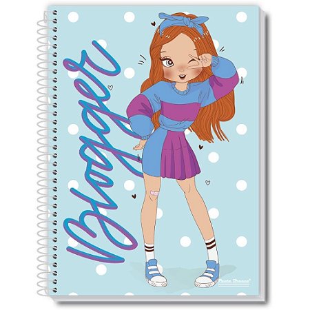 Caderno Espiral 1/4 Capa Dura Uau Feminino 48FLS.