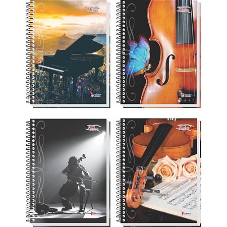 Caderno Musica 8 Capas 1/4 64 Folhas 63G.