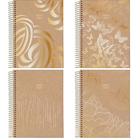 Caderno 01X1 Capa Dura KRAFT GOLD 80FLS.