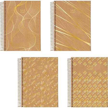 Caderno 10X1 Capa Dura KRAFT GOLD 160FLS.