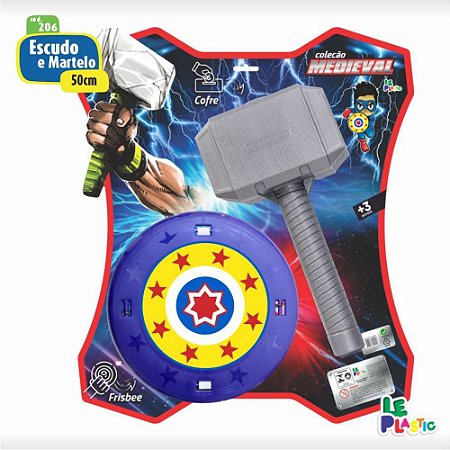 Fantasia Acessorio Escudo e Martelo Herois 60CM
