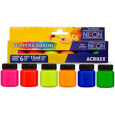 Tinta Guache 015ML Neon 6CORES