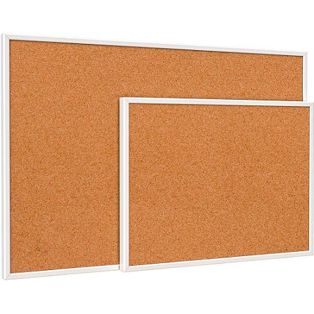 Quadro Aviso Moldura Madeira Cortica APAR. 80X60CM FIT BCO