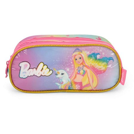 Estojo Tecido Barbie GD 2ZIPERES VD (6931759218412)