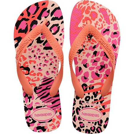Chinelo Havaianas Feminino TOP Animals 39/0 Rosa Ballet