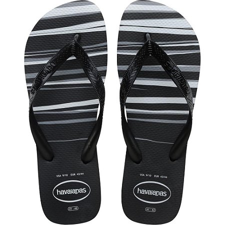 Chinelo Havaianas Masculino TOP Basic 43/4 PRETO/BRANCO