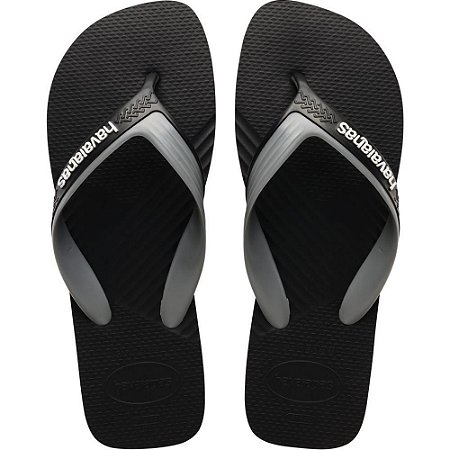 Chinelo Havaianas Masculino Dual 39/0 PRETO/CINZA ACO