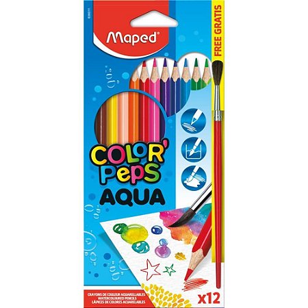 Lapis de COR Aquarelavel Color PEPS 12CORES+PINCEL