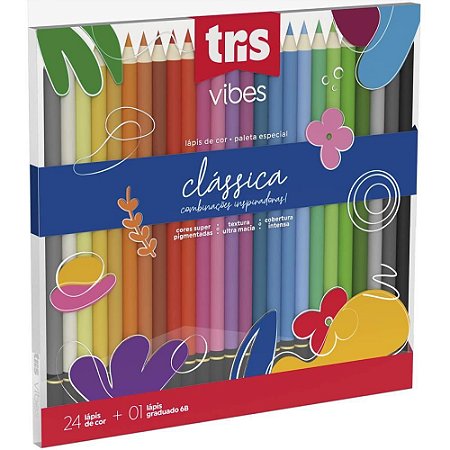 Lapis de COR Redondo TRIS Vibes Classica 24CORES+6B