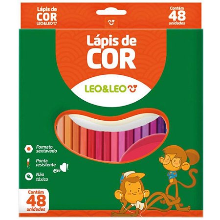 Lapis de COR Sextavado Leo e Leo 48 Cores